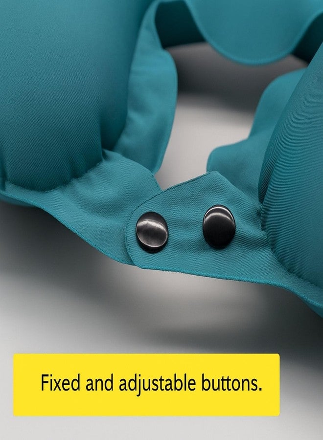 DRANZ Portable Inflatable Travel Neck Pillow with Press Button | Self-Inflating U-Shaped Air Cushion for Airplane, Car & Train | Soft Flocking Fabric Neck Rest for Comfortable Travel & Easy to Carry. - Image 5